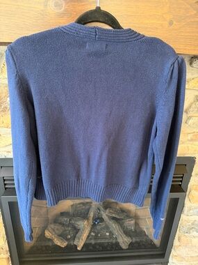 Maeve Navy Sweater with Red Heart Patch and Yellow Embroidery